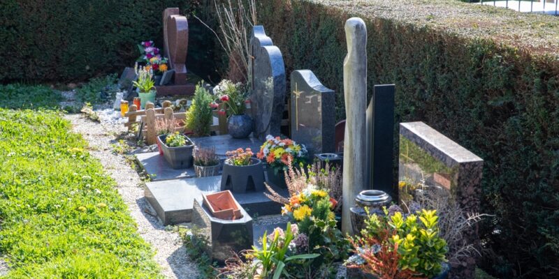 Cinerary,Monuments,Installed,In,The,Cemetery,Of,A,Commune,In
